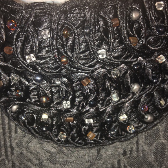 Free People Mini Dress XS Beaded Floral Fit Flare - Picture 3 of 6